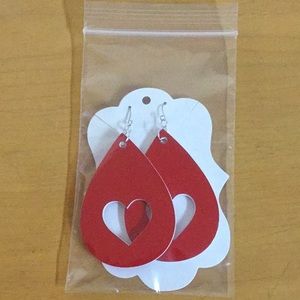 2-1/2” laser cut (red) double-sided cut out heart